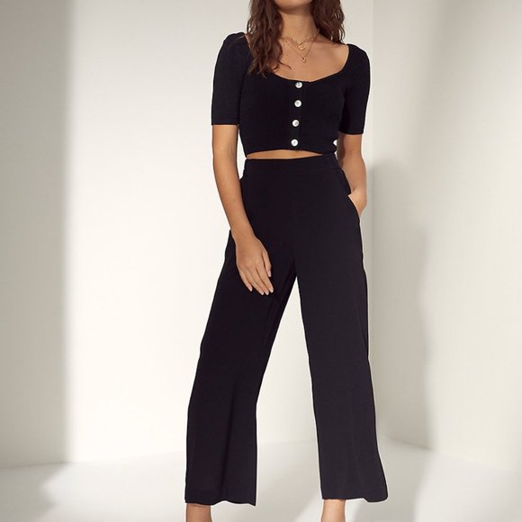Wilfred Pants - Aritzia Wifred Faun Wide Leg Flare Pants